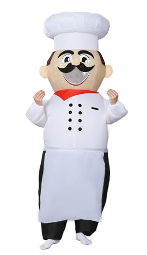 GOPRIME Halloween Inflatable Chef Adult Size Costume Full Body Blow Up Cooking Outfit for Cosplay Party or Fun (Bronze)