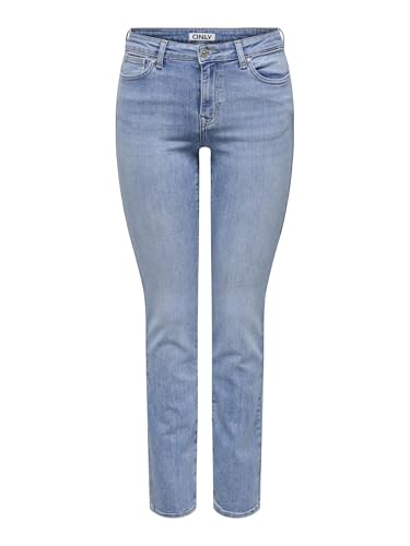 Jean Coupe Droite ONLY Femme Onlsui Mid Slim denim bleu clair pantalon femme taille M