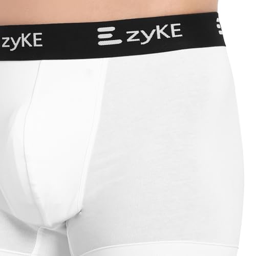 Image of Zyke Men's Cotton Trunk Innerwear | 95% Cotton 5% Elastane Stretch Underwear | Ultra Soft Waistband Anti-Bacterial Moisture Wicking Trunks for Men (Pack of 1)
