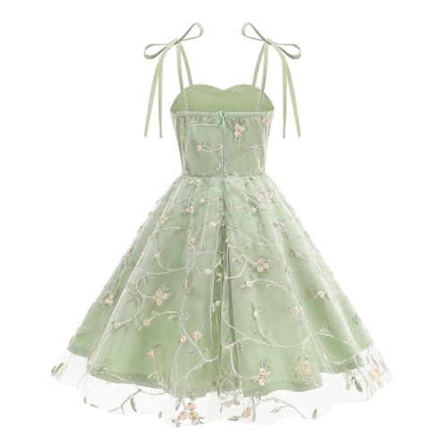 IDOPIP Embroidery Flower Girl Lace Dess for Kids Party Wedding Bridesmaid Tulle Dresses Princess Pageant Birthday Floral Gown2