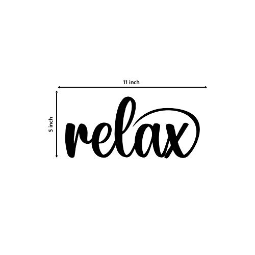 Image of eCraftIndia Relax Black Engineered Wood Wall Art Cutout, Ready to Hang Home Decor