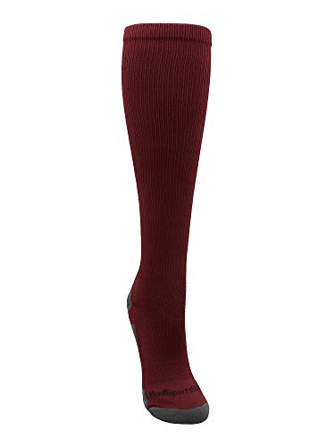 MadSportsStuff Maroon Player ID Custom Number Over the Calf Socks for Softball Baseball Football Boys and Girls2