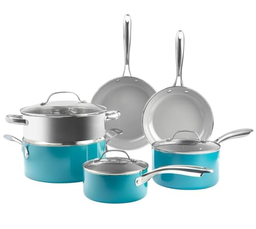 Gotham Steel 10 Piece Ceramic Pots and Pans Set Non