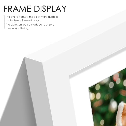 Image of DUENPY 20x20 Collage Picture Frame 8x10 Picture Frame Collage Displays Four 8x10 inch Photos Available Horizontal Wall Mounting Display and Vertical White