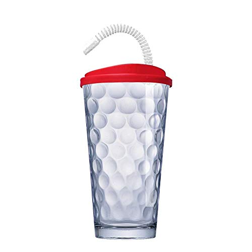 Copo de Água Suco Bubbles To Go Tampa e Canudo 415ml 4 Pcs