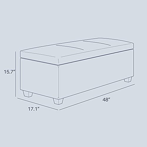 image for BELLEZE Modern 47 Inch Ottoman Bench Footstool Upholstered Faux Leathe