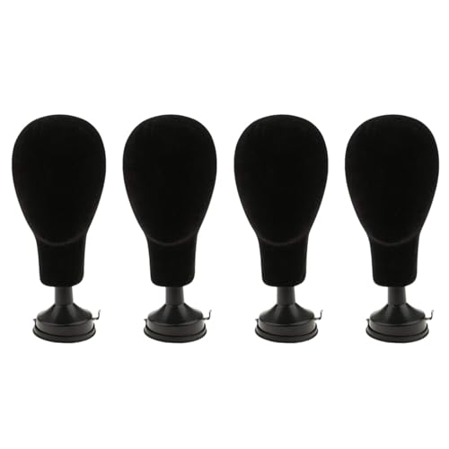 Tête mannequin mousse flocage noir au design épuré pour vitrines