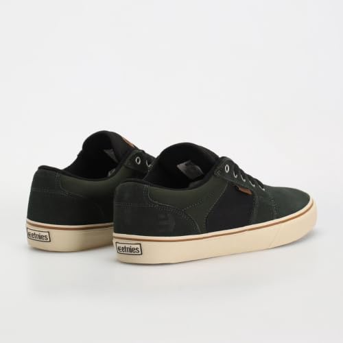 Image of Etnies Barge LS - Classic Skate Look, Slim Vulcanized Silhoutte, Hefty Armored Collar, Reinforced Vulc - Green /Black - 7