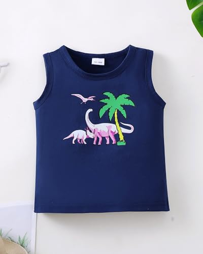 Image of NZRVAWS Toddler Baby Boy Summer Clothes 2Pcs Shorts Set Sleeveless Tank Tops Hawaiian T-Shirt Cute Boys Clothing Set