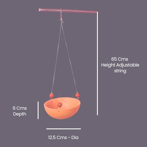 Image of Potter's Magic Hanging Bird Feeder and Water Bowl for Outdoor Garden | Dual Purpose Bird Food & Water Dish | Eco-Friendly Hanging Bird Feeding Station for Balcony, Patio & Backyard (Pack of 2)