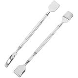 ABOOFAN 2pcs Stainless Steel Spatula Precision Facial Skin Scraper Tools for Pimple Extraction and Face Cleaning Suitable for All Skin Types and Genders Reusable Applicator