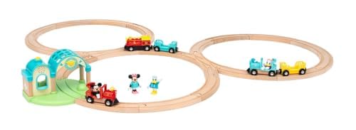 Ravensburger BRIO Disney Mickey's Deluxe Wooden Railway Set | Add 50 More Pieces of Tracks, Switches & Accessories