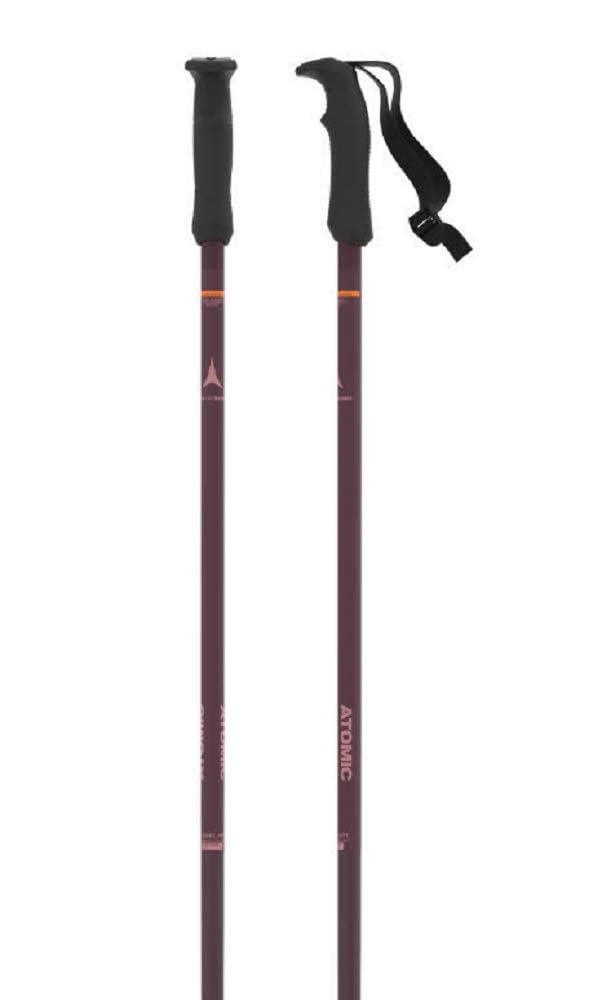 ATOMIC Cloud Bastoncini da sci in alluminio, impugnatura ergonomica per una maggiore presa, rondelle da 60 mm, per principianti, 110 cm di lunghezza, color prugna (Plum)