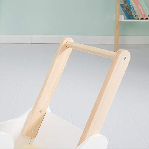 Crown Children 2-in-1 Baby Learning Walker Wooden Strollers with Blocks - Toddler Baby Push Walker Toys with Wheels for Girls Boys 1-3 Years Old, Wagon Toy Walkers Sturdy Construction (Boat) - Thumbnail 5