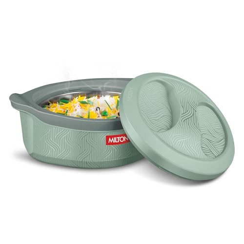 Image of Milton Evoke 1000 PU Insulated Inner Stainless Steel Casserole, 850 ml, Light Green, BPA Free, Food Grade, Hot and Cold, Easy to Carry, Easy to Store, Chapati, Roti, Curd Maker