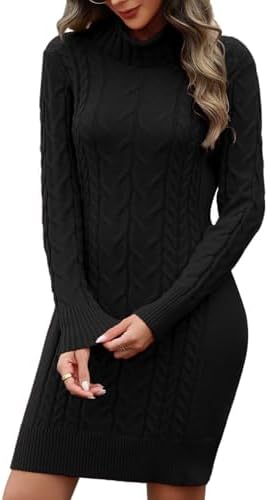 PASUDA Vestido Invierno Mujer Vestidos de Punto Elegante Manga La...