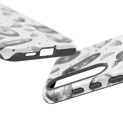 Coque Samsung S25 Plus motif végétal noir et blanc rigide