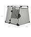 TRIXIE Hunde-Transportbox Aluminium in silber – XL: 94 × 87 × 88 cm, stabile und geräuscharme Hundebox mit abgeschrägten Seiten, Sicherheitsverschluss & rutschfester Liegematte – 39346