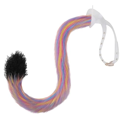 YIGZYCN Disfraz de cola de zorro, cola de gato, lobo, zorro, disfraz de Halloween, cosplay, ajustable, cola de zorro peludo para adultos y niños