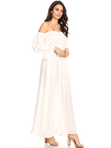 Anna-Kaci Womens Boho Off Shoulder Chemise Medieval Irish Renaissance Peasant Dress2