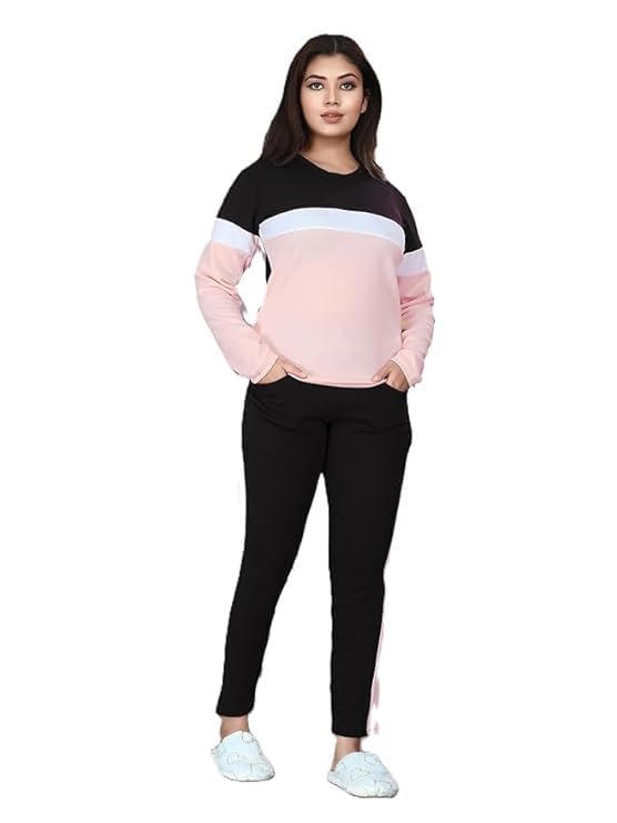 Cotton Blend Women's Active Wear Track Suit Set - Sportswear Top & Bottom for Fitness & Workout-image-49