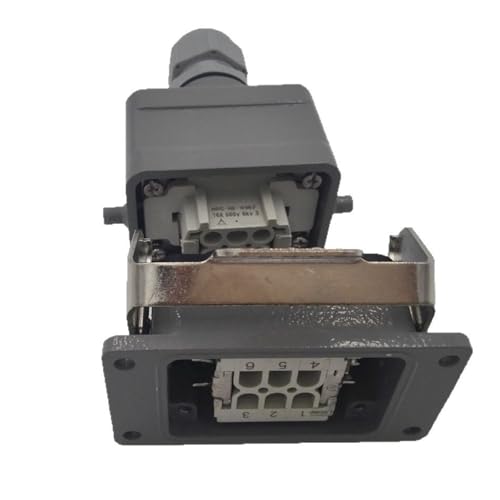 Conector de alta resistencia ACJ3 HE006 con diseño rectangular impermeable de 6 pines 4