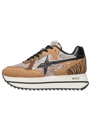 W6Yz Deva W, Sneaker Donna, Giungla Brown Black Dark Brown, 38 Eu