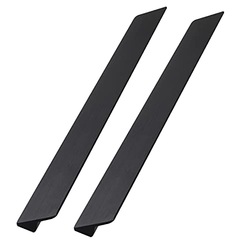 2 Tiradores de cajón ocultos Tiradores colgantes negro puerta del gabinete Manijapara Puerta Manijas Perilla de barra Manillas aleación de aluminio Tirón de la Manija Cover