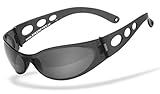 HELLY® - No1 Bikereyes® | Bikerbrille, Motorradbrille, Motorrad Sonnenbrille | windabweisend, bruchsicher, beschlagfrei | TOP Tragegefühl bei langen Ausfahrten | Brille (smoke): pro street