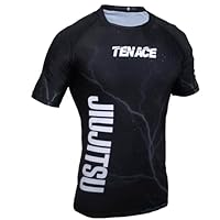 Tenace Jiu Jitsu Kompressionsshirt für MMA, BJJ, Grappling Rashguard, Schwarz , S