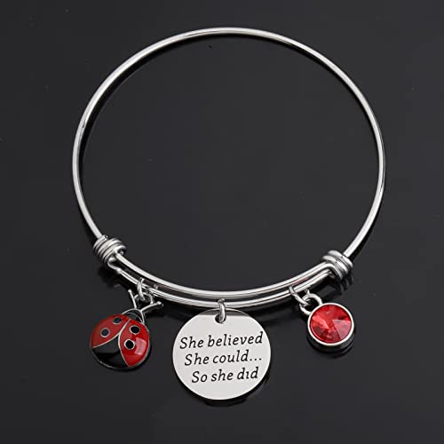 FAADBUK Ladybug Bracelet Ladybug Lover Gift She Believed She Could So She Did Inspiration Gift for Her3