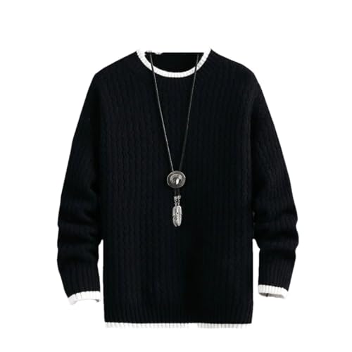 Men Stripe Sweaters Winter Style Warm Sweater Men Sweaters Splicing Patterns Wool Pullovers