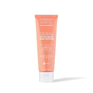 Urban Skin Rx® 2-in-1 Pumpkin Detox Mask | Pore Purifying Mask & Scrub, Self-Warming Formula Detoxifies & Exfoliates to Deep Clean & Rejuvenate Skin, Formulated with Kaolin and Jojoba Beads, 2.5 oz