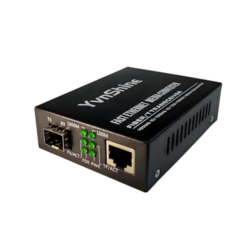 YvnShine SFP to RJ45 Media Converter - Gigabit Fiber to Ethernet, Plug & Play 1.25G Network Transceiver - Open SFP Slot