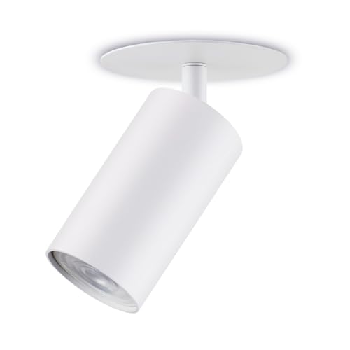 Maclean Faretti da incasso a soffitto rotondi in alluminio | Attacco GU10 fino a 40W | faretto moderno orientabile per controsoffitti | IP20 (Bianco, 1 pezzo senza lampadina)