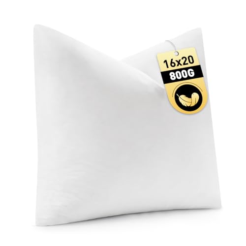 MIULEE 16x20 Inch Down Feather Pillow Insert with Cotton Fabric