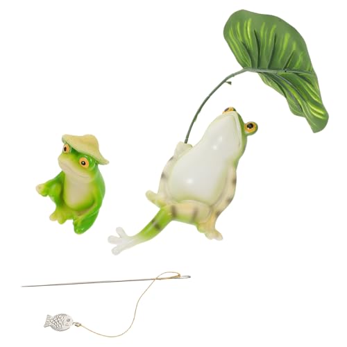 BCOATH Estatua de de con Paraguas Decoración para Jardín Estanque y Mesa Figura Animal Adorable para Césped Balcón y Interiores