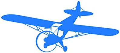 Flying Piper J3 Cub Plane Sticker - Decal - Die Cut - Airplane - Blue 24.00" x 10.53"