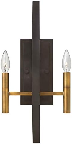 Hinkley Euclid Transitional Two Light Wall Sconce, Spanish Bronze