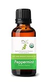 NV Superfoods Organic Peppermint Essential Oil - 1 Fl Oz - USDA Certified Organic, Non-GMO,Pure & Na