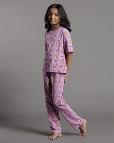 Image of T2F Girls Cotton Printed Pajama Set (Pack of 3)