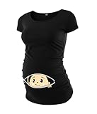 Decrum Pregnancy Shirts for Women - Maternity Tops for Expecting Mom Mommy to Be Gift [40022012-AF] | Black, S