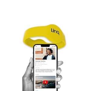 Linq Bracelet v3 – Smart NFC and QR Technology Band for Networking, Custom Links, Videos, and More (Yellow)