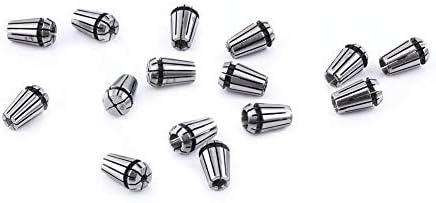 Collet Set, 1Set 15pcs ER11 Spring Collet Chuck for CNC Engraving Machine & Milling Lathe Workholding Tool 1-7mm 1/8"，1/4"