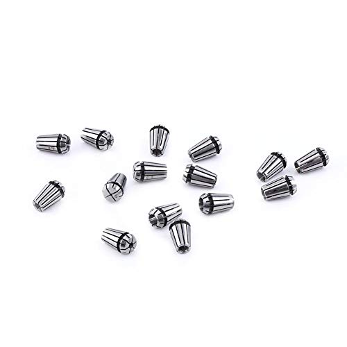 Collet Set, 1Set 15pcs ER11 Spring Collet Chuck for CNC Engraving Machine & Milling Lathe Workholding Tool 1-7mm 1/8",1/4"