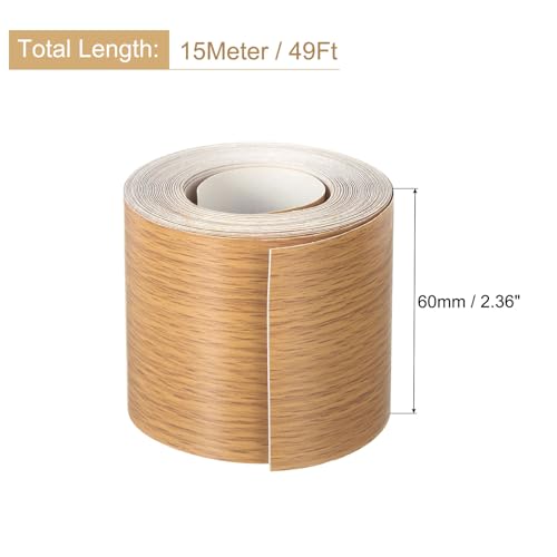 Image of uxcell 1 Roll Wood Grain Tape, 2.36 inch x 49 Ft Realistic Textured Repair Tape Self Adhesive Wood Textured Patch for Floor Wall Door Table Cabinets Desk Furniture Home Decor(Orange)