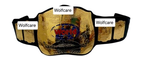 World Tag Team Wrestling Championship Belt, Tag Team Wrestling Replica Title Belt 2mm, Black/Gold