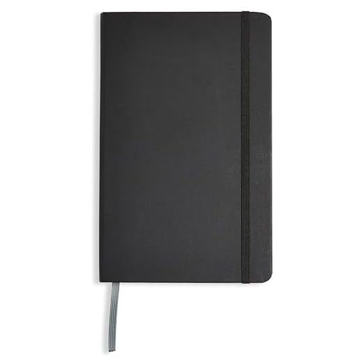 Amazon Basics Cuaderno clásico, A5, liso, Grande, negro