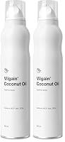 Vilgain® Kokosöl Spray | Natürliches Öl-Kochspray | Sprühflasche | 100% reines Öl aus biologischem Anbau | Für gesundes Kochen und Braten | Getrenntes Treibmittel, 200 ml (Packung mit 2)