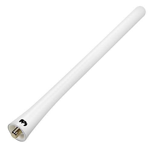 ONE250 7" inch Flexible Rubber Antenna, Compatible with Chevy - Silverado (1999-2024), Colorado (2003-2024), Equinox (2003-2017), Avalanche (2002-2013) - Designed for Optimized FM/AM Reception (White)